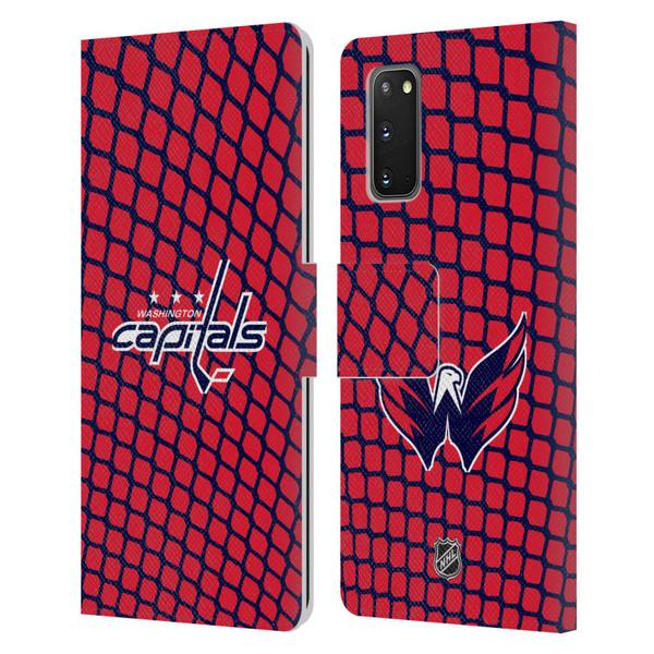 NHL Washington Capitals Net Pattern Leather Book Wallet Case Cover For Samsung Galaxy S20 / S20 5G