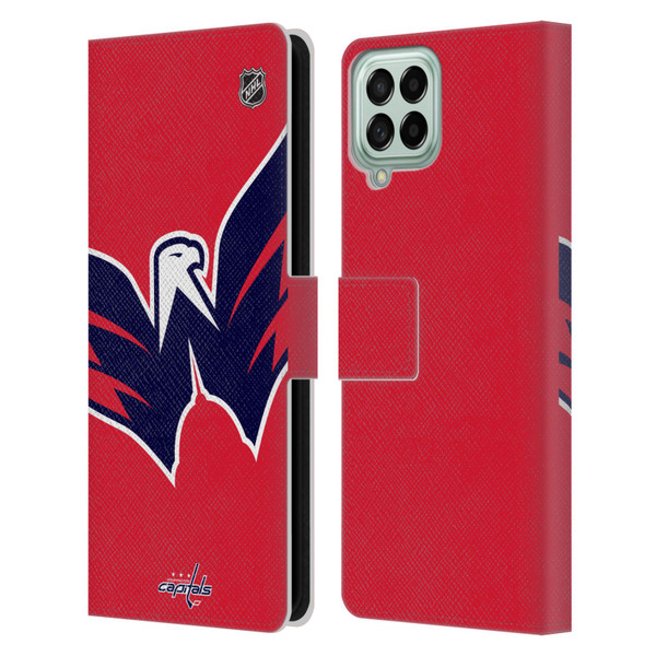 NHL Washington Capitals Oversized Leather Book Wallet Case Cover For Samsung Galaxy M33 (2022)