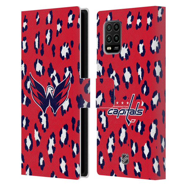 NHL Washington Capitals Leopard Patten Leather Book Wallet Case Cover For Xiaomi Mi 10 Lite 5G