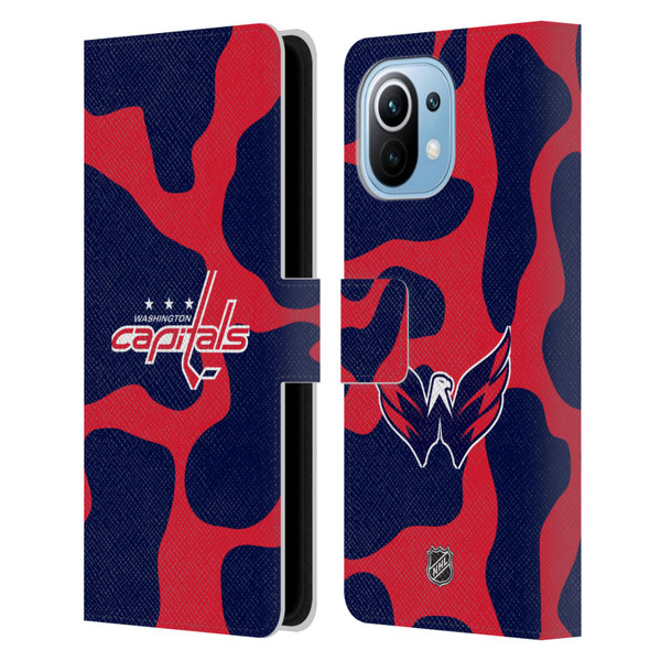 NHL Washington Capitals Cow Pattern Leather Book Wallet Case Cover For Xiaomi Mi 11