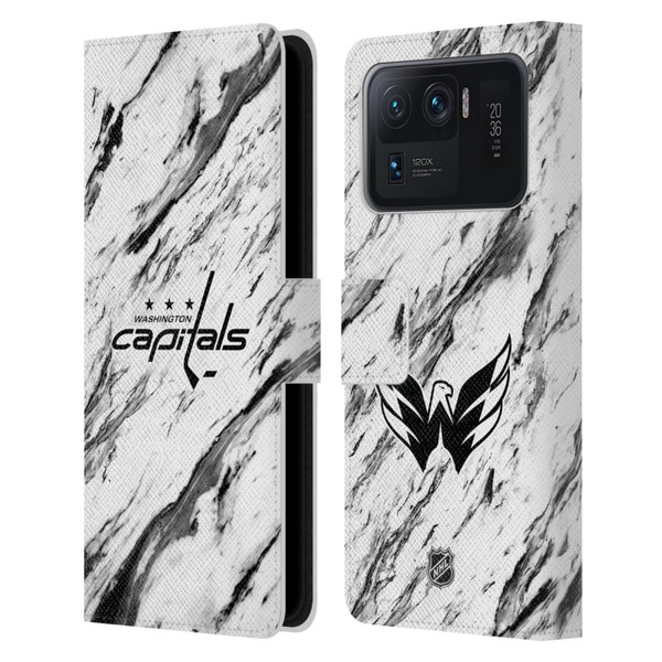 NHL Washington Capitals Marble Leather Book Wallet Case Cover For Xiaomi Mi 11 Ultra