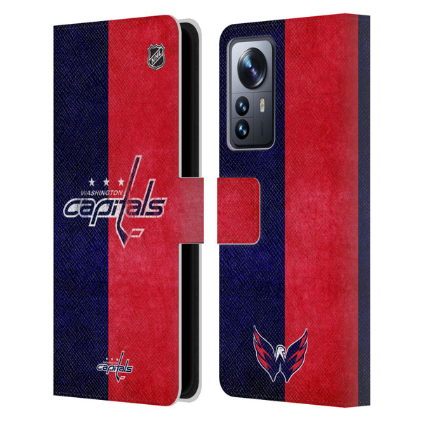 NHL Washington Capitals Half Distressed Leather Book Wallet Case Cover For Xiaomi 12 Pro