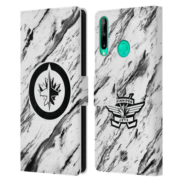 NHL Winnipeg Jets Marble Leather Book Wallet Case Cover For Huawei P40 lite E