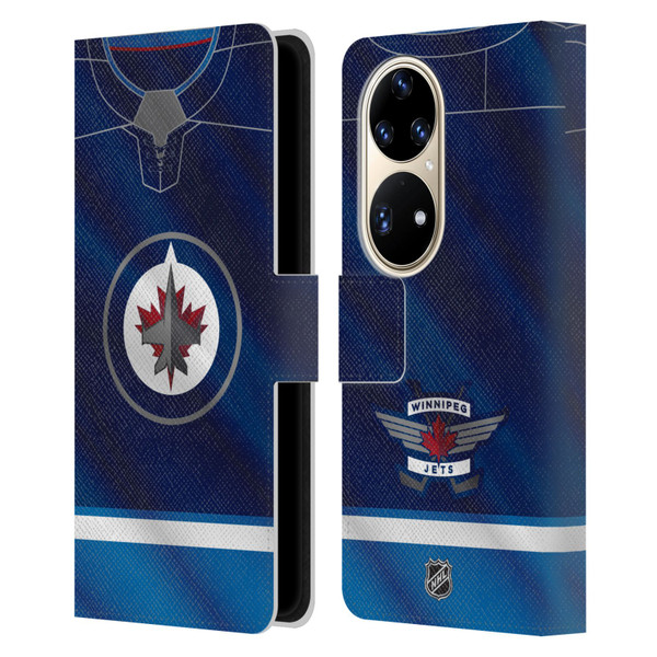 NHL Winnipeg Jets Jersey Leather Book Wallet Case Cover For Huawei P50 Pro