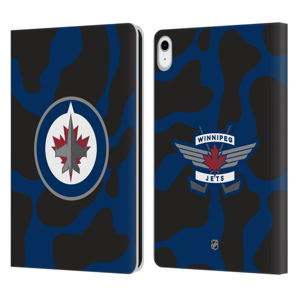 NHL Winnipeg Jets Cow Pattern Leather Book Wallet Case Cover For Apple iPad 10.9 (2022)
