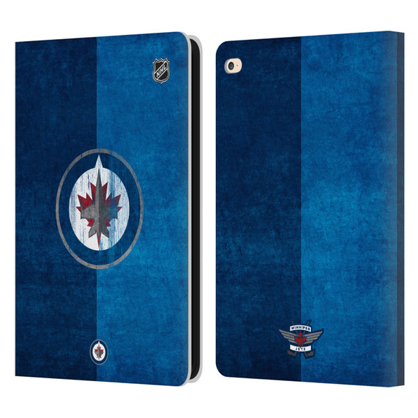 NHL Winnipeg Jets Half Distressed Leather Book Wallet Case Cover For Apple iPad Air 2 (2014)