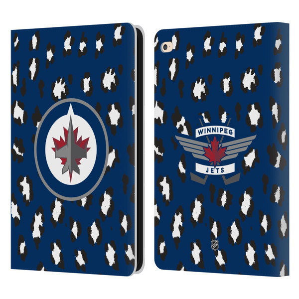 NHL Winnipeg Jets Leopard Patten Leather Book Wallet Case Cover For Apple iPad Air 2 (2014)