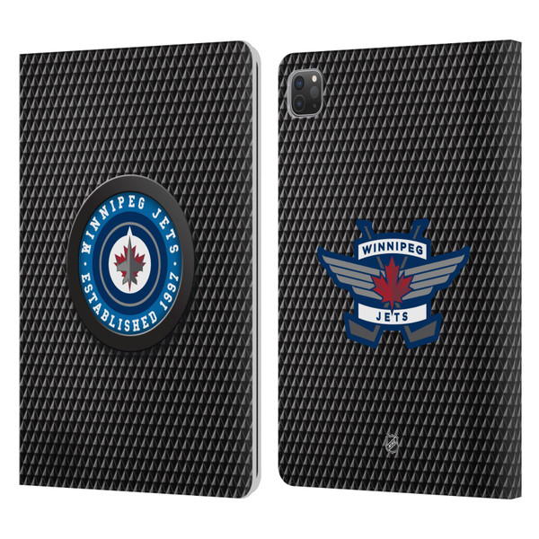 NHL Winnipeg Jets Puck Texture Leather Book Wallet Case Cover For Apple iPad Pro 11 2020 / 2021 / 2022