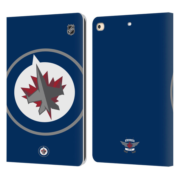 NHL Winnipeg Jets Oversized Leather Book Wallet Case Cover For Apple iPad 9.7 2017 / iPad 9.7 2018