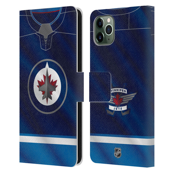 NHL Winnipeg Jets Jersey Leather Book Wallet Case Cover For Apple iPhone 11 Pro Max