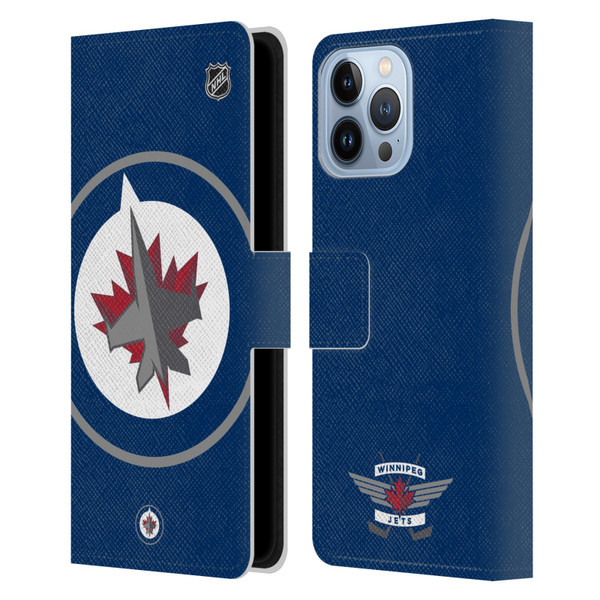 NHL Winnipeg Jets Oversized Leather Book Wallet Case Cover For Apple iPhone 13 Pro Max