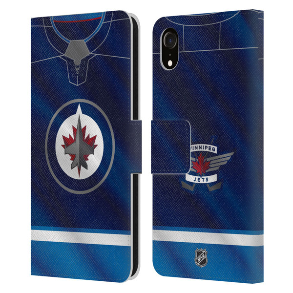 NHL Winnipeg Jets Jersey Leather Book Wallet Case Cover For Apple iPhone XR