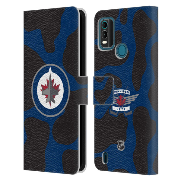 NHL Winnipeg Jets Cow Pattern Leather Book Wallet Case Cover For Nokia G11 Plus
