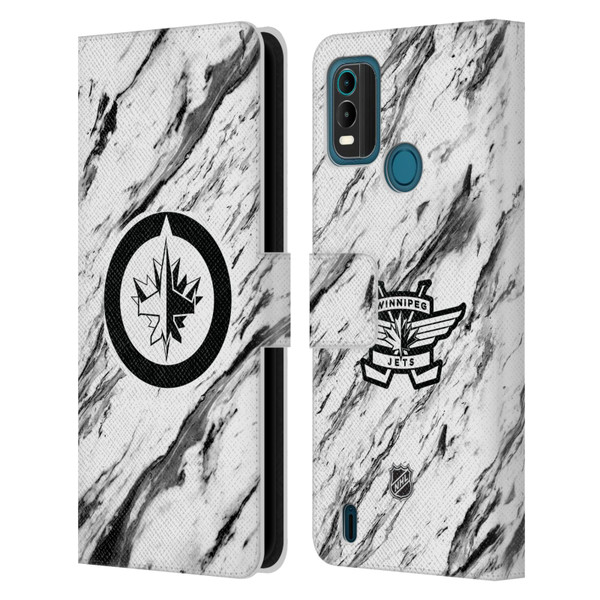 NHL Winnipeg Jets Marble Leather Book Wallet Case Cover For Nokia G11 Plus
