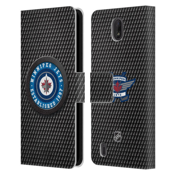 NHL Winnipeg Jets Puck Texture Leather Book Wallet Case Cover For Nokia C01 Plus/C1 2nd Edition