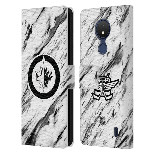 NHL Winnipeg Jets Marble Leather Book Wallet Case Cover For Nokia C21