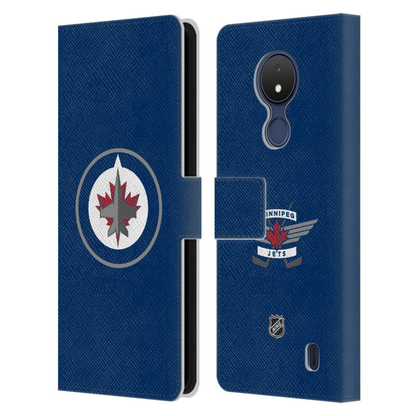 NHL Winnipeg Jets Plain Leather Book Wallet Case Cover For Nokia C21