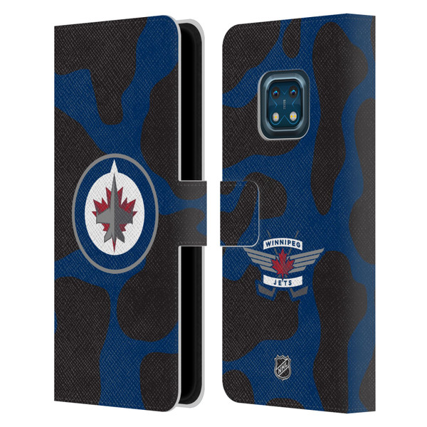 NHL Winnipeg Jets Cow Pattern Leather Book Wallet Case Cover For Nokia XR20