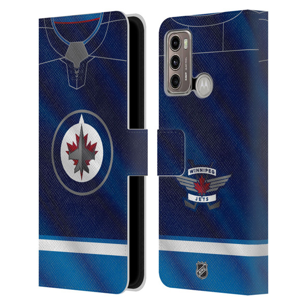 NHL Winnipeg Jets Jersey Leather Book Wallet Case Cover For Motorola Moto G60 / Moto G40 Fusion