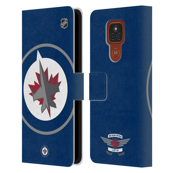 NHL Winnipeg Jets Oversized Leather Book Wallet Case Cover For Motorola Moto E7 Plus