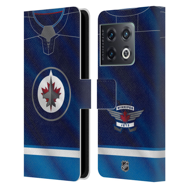 NHL Winnipeg Jets Jersey Leather Book Wallet Case Cover For OnePlus 10 Pro