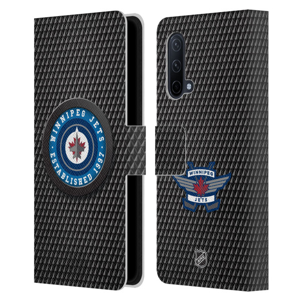 NHL Winnipeg Jets Puck Texture Leather Book Wallet Case Cover For OnePlus Nord CE 5G