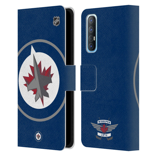 NHL Winnipeg Jets Oversized Leather Book Wallet Case Cover For OPPO Find X2 Neo 5G