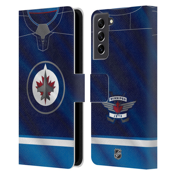 NHL Winnipeg Jets Jersey Leather Book Wallet Case Cover For Samsung Galaxy S21 FE 5G