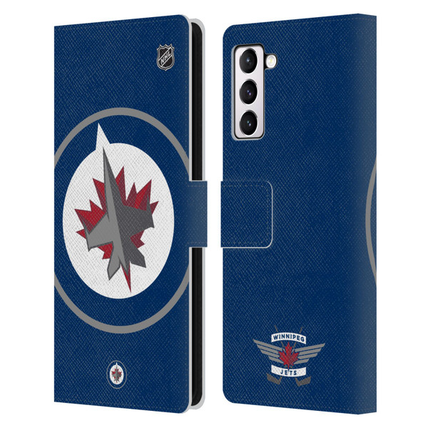 NHL Winnipeg Jets Oversized Leather Book Wallet Case Cover For Samsung Galaxy S21+ 5G