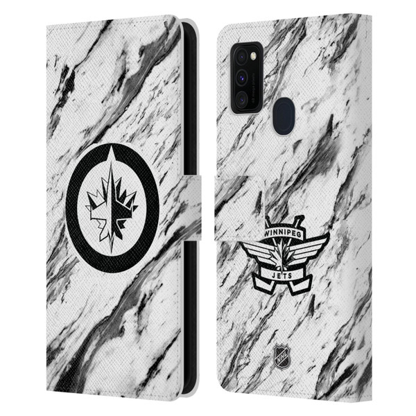 NHL Winnipeg Jets Marble Leather Book Wallet Case Cover For Samsung Galaxy M30s (2019)/M21 (2020)