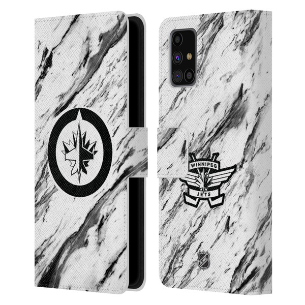 NHL Winnipeg Jets Marble Leather Book Wallet Case Cover For Samsung Galaxy M31s (2020)