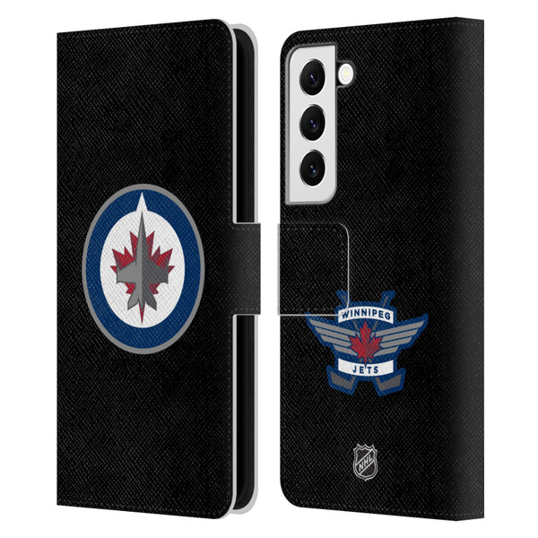 NHL Winnipeg Jets Plain Leather Book Wallet Case Cover For Samsung Galaxy S22 5G