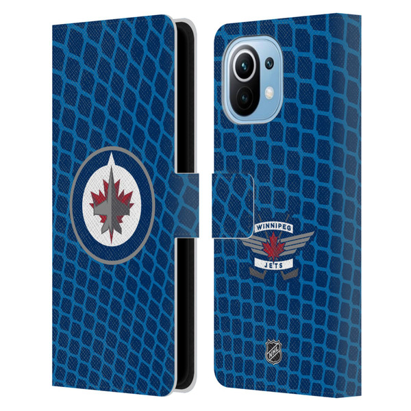 NHL Winnipeg Jets Net Pattern Leather Book Wallet Case Cover For Xiaomi Mi 11