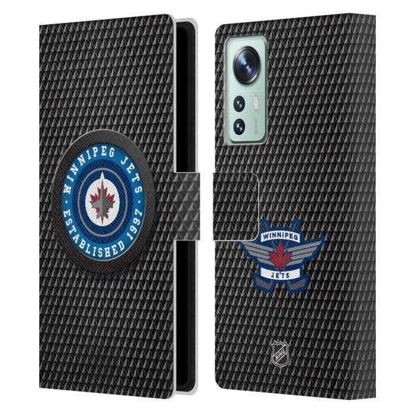 NHL Winnipeg Jets Puck Texture Leather Book Wallet Case Cover For Xiaomi 12