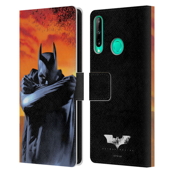 Batman Begins Graphics Character Leather Book Wallet Case Cover For Huawei P40 lite E