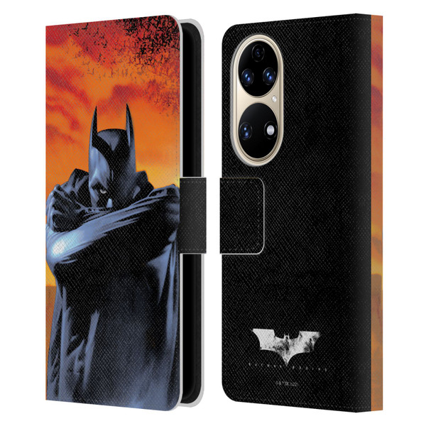Batman Begins Graphics Character Leather Book Wallet Case Cover For Huawei P50