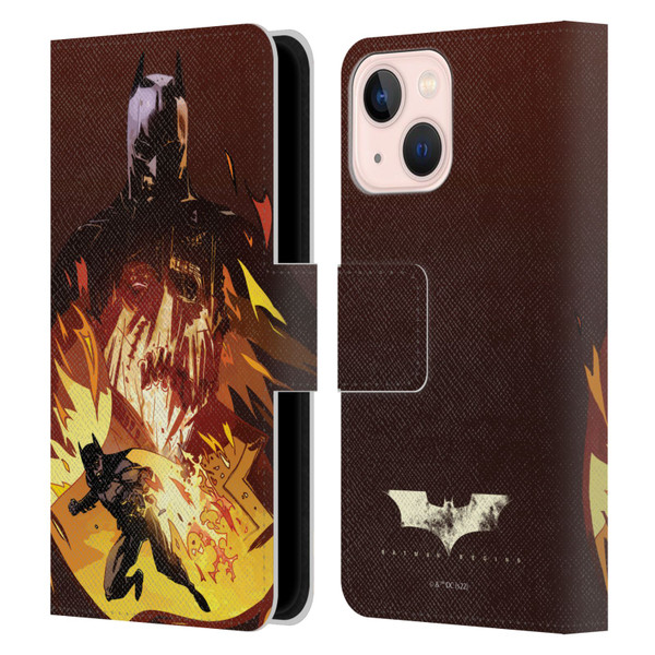 Batman Begins Graphics Scarecrow Leather Book Wallet Case Cover For Apple iPhone 13 Mini