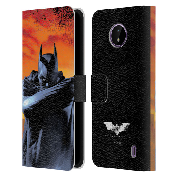 Batman Begins Graphics Character Leather Book Wallet Case Cover For Nokia C10 / C20