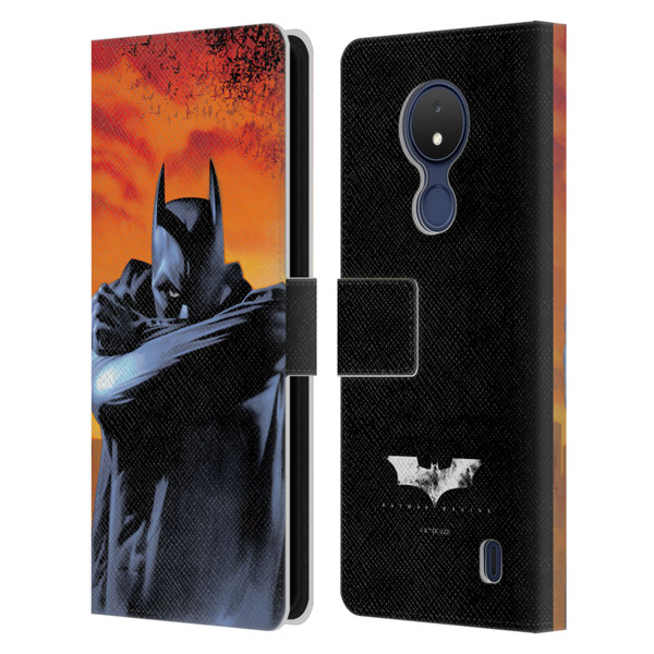 Batman Begins Graphics Character Leather Book Wallet Case Cover For Nokia C21