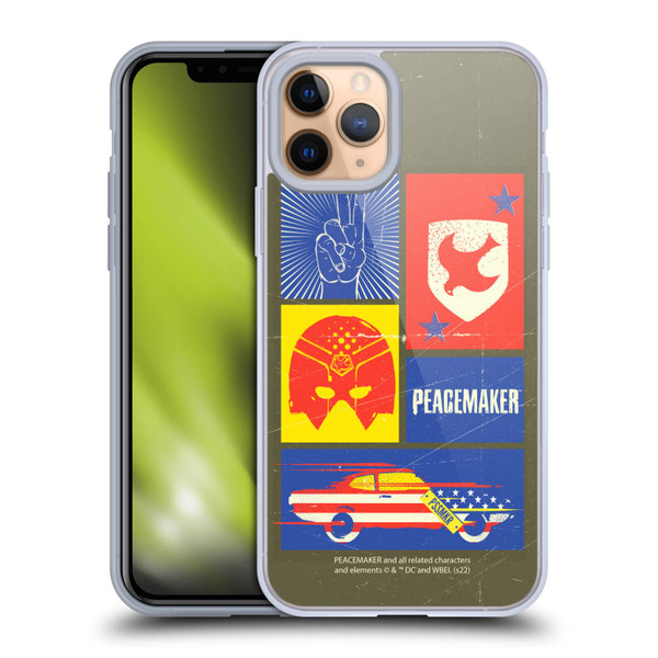Peacemaker: Television Series Graphics Icons Soft Gel Case for Apple iPhone 11 Pro