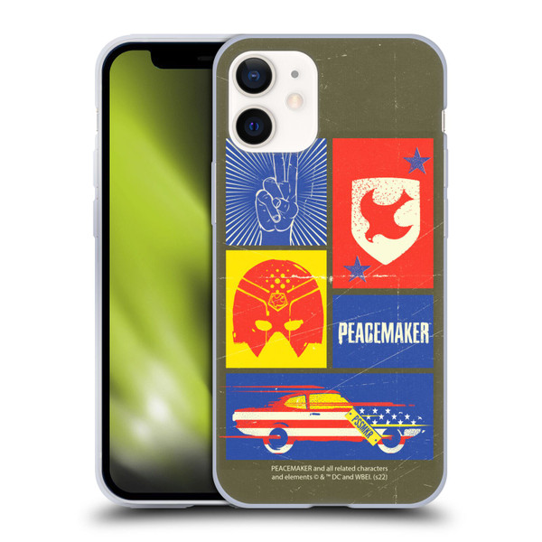 Peacemaker: Television Series Graphics Icons Soft Gel Case for Apple iPhone 12 Mini