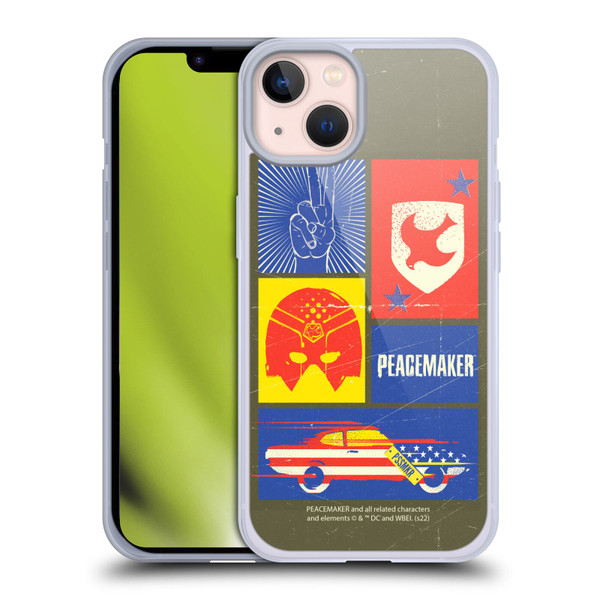 Peacemaker: Television Series Graphics Icons Soft Gel Case for Apple iPhone 13