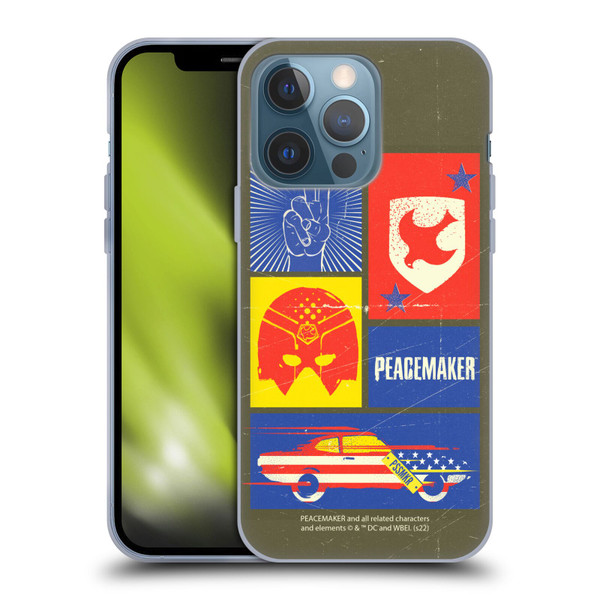 Peacemaker: Television Series Graphics Icons Soft Gel Case for Apple iPhone 13 Pro