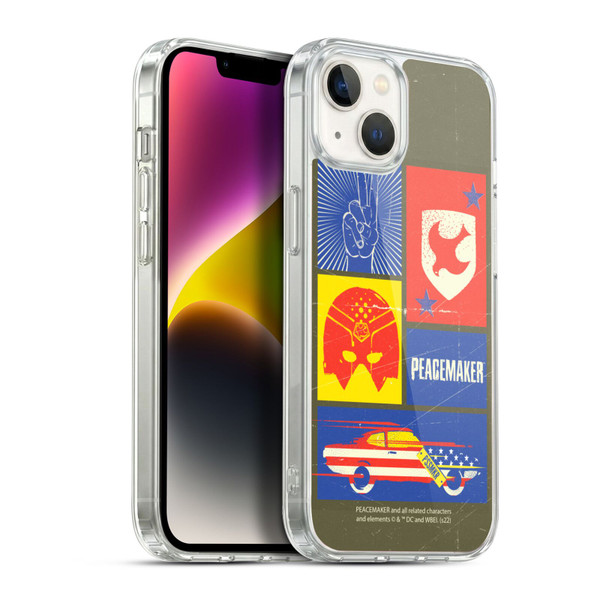 Peacemaker: Television Series Graphics Icons Soft Gel Case for Apple iPhone 14 Plus & MagSafe