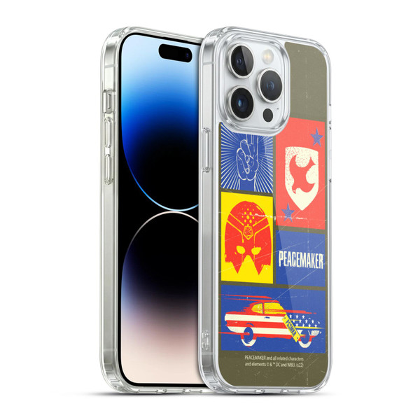 Peacemaker: Television Series Graphics Icons Soft Gel Case for Apple iPhone 14 Pro Max & MagSafe