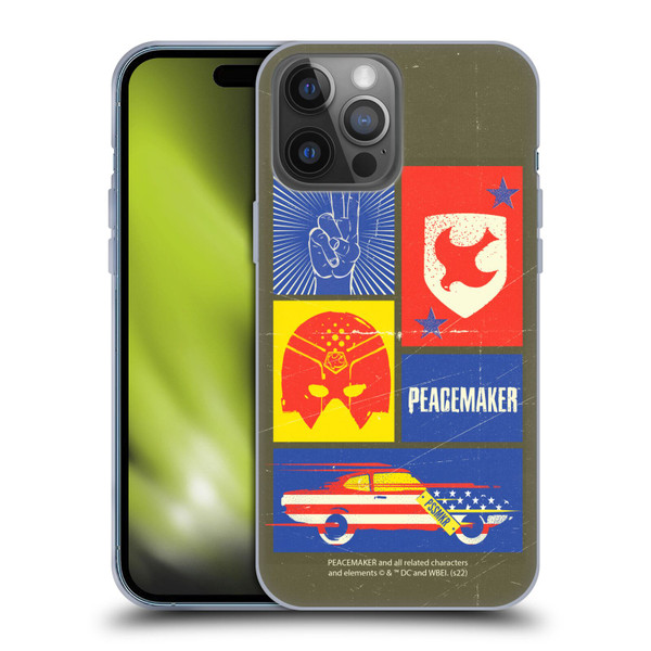 Peacemaker: Television Series Graphics Icons Soft Gel Case for Apple iPhone 14 Pro Max
