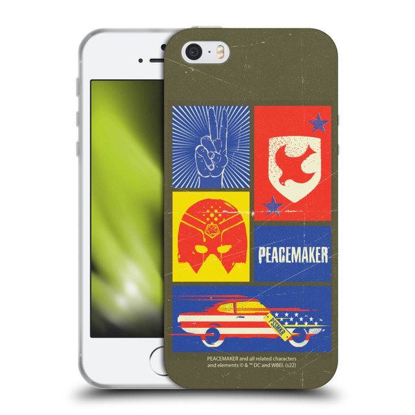 Peacemaker: Television Series Graphics Icons Soft Gel Case for Apple iPhone 5 / 5s / iPhone SE 2016