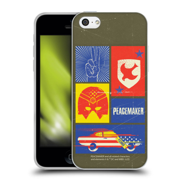 Peacemaker: Television Series Graphics Icons Soft Gel Case for Apple iPhone 5c