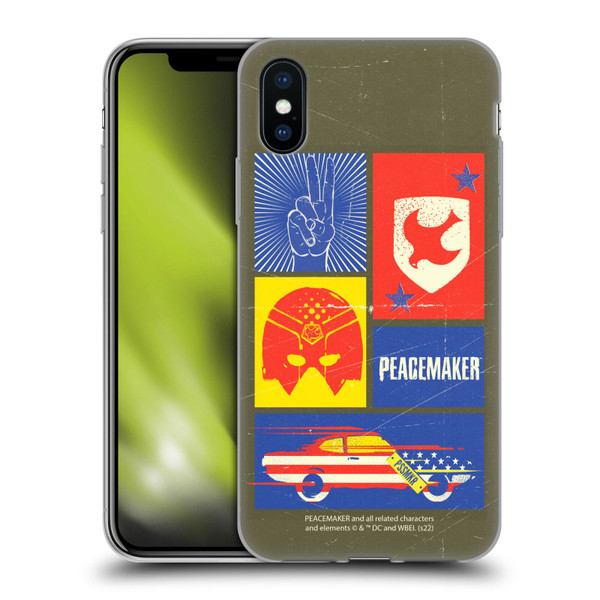 Peacemaker: Television Series Graphics Icons Soft Gel Case for Apple iPhone X / iPhone XS