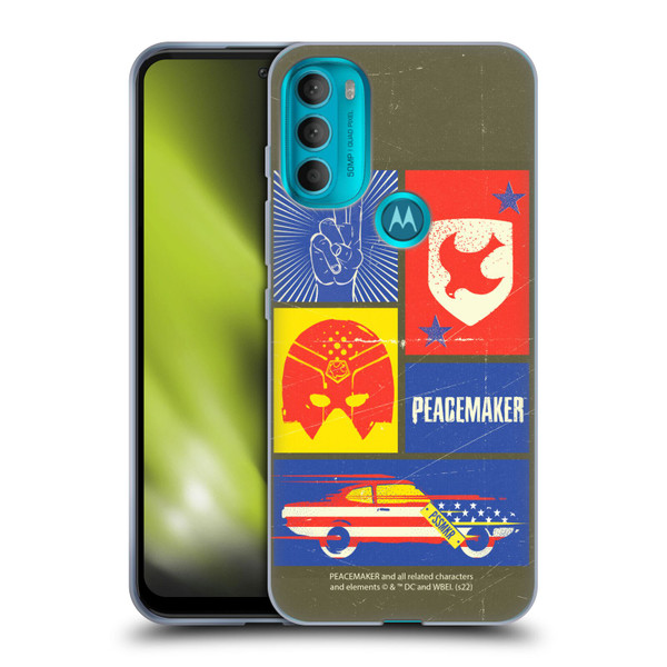 Peacemaker: Television Series Graphics Icons Soft Gel Case for Motorola Moto G71 5G